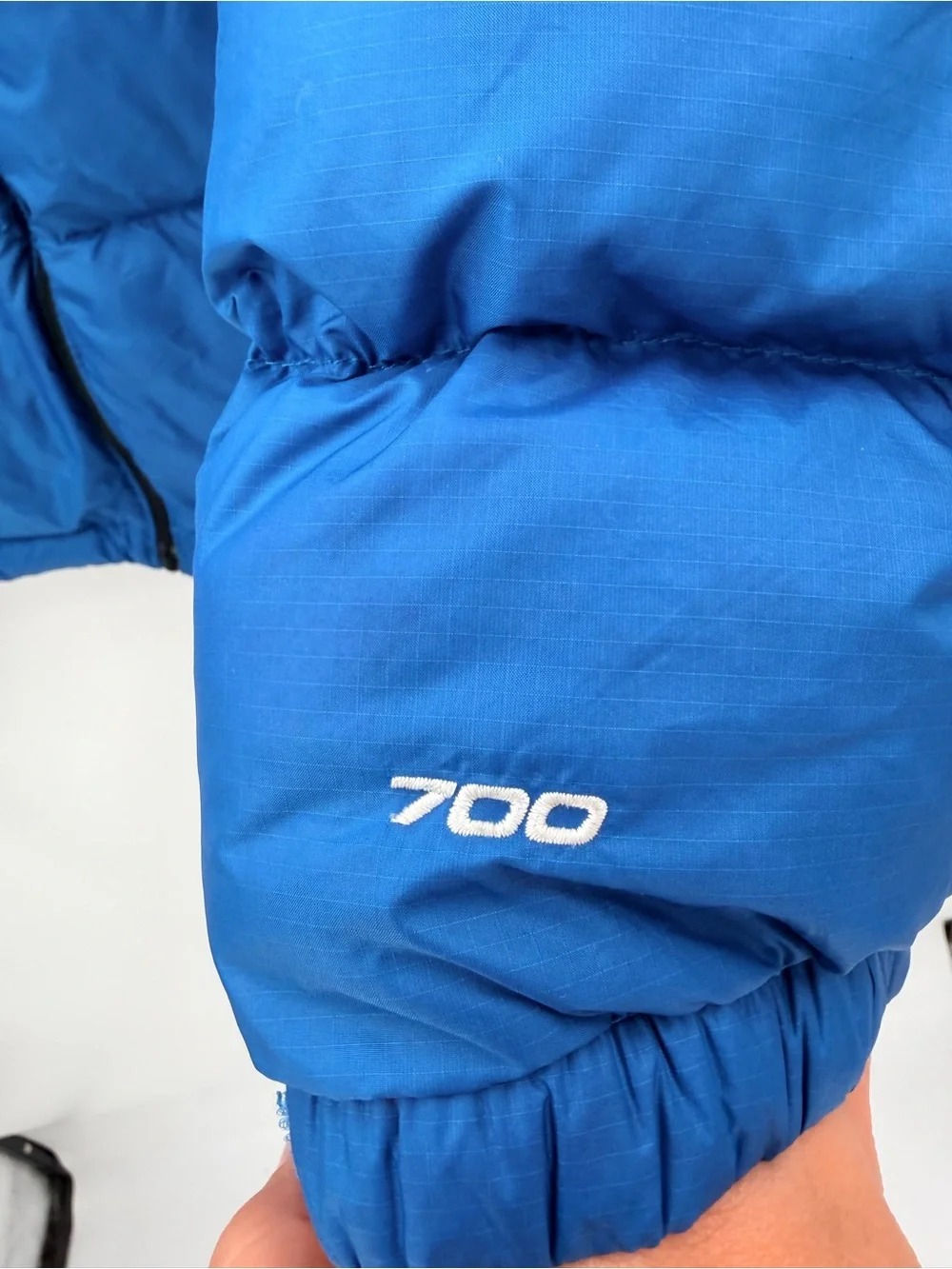 The North Face 1996 Retro Nuptse Puffer Down Jacket Blue 700 Fill Mens XL FLAW